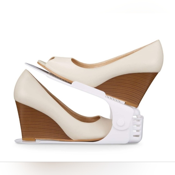 PLASTIC STACKING SHOE ORGANIZERS SET OF 2 WHITE - Picture 12 of 12